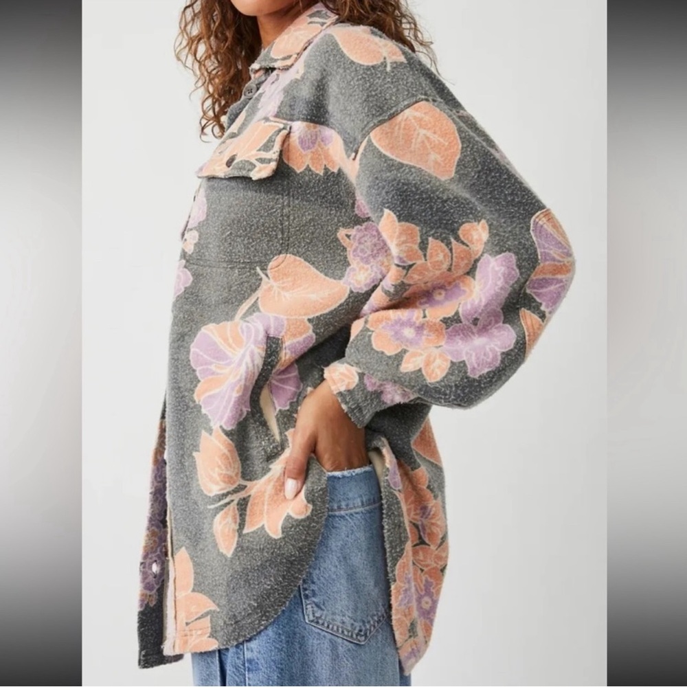 🔥HP🔥Free People  RUBY JACKET CHARCOAL COMBO - Brand New With Tags $178 Retail - Picture 4 of 11